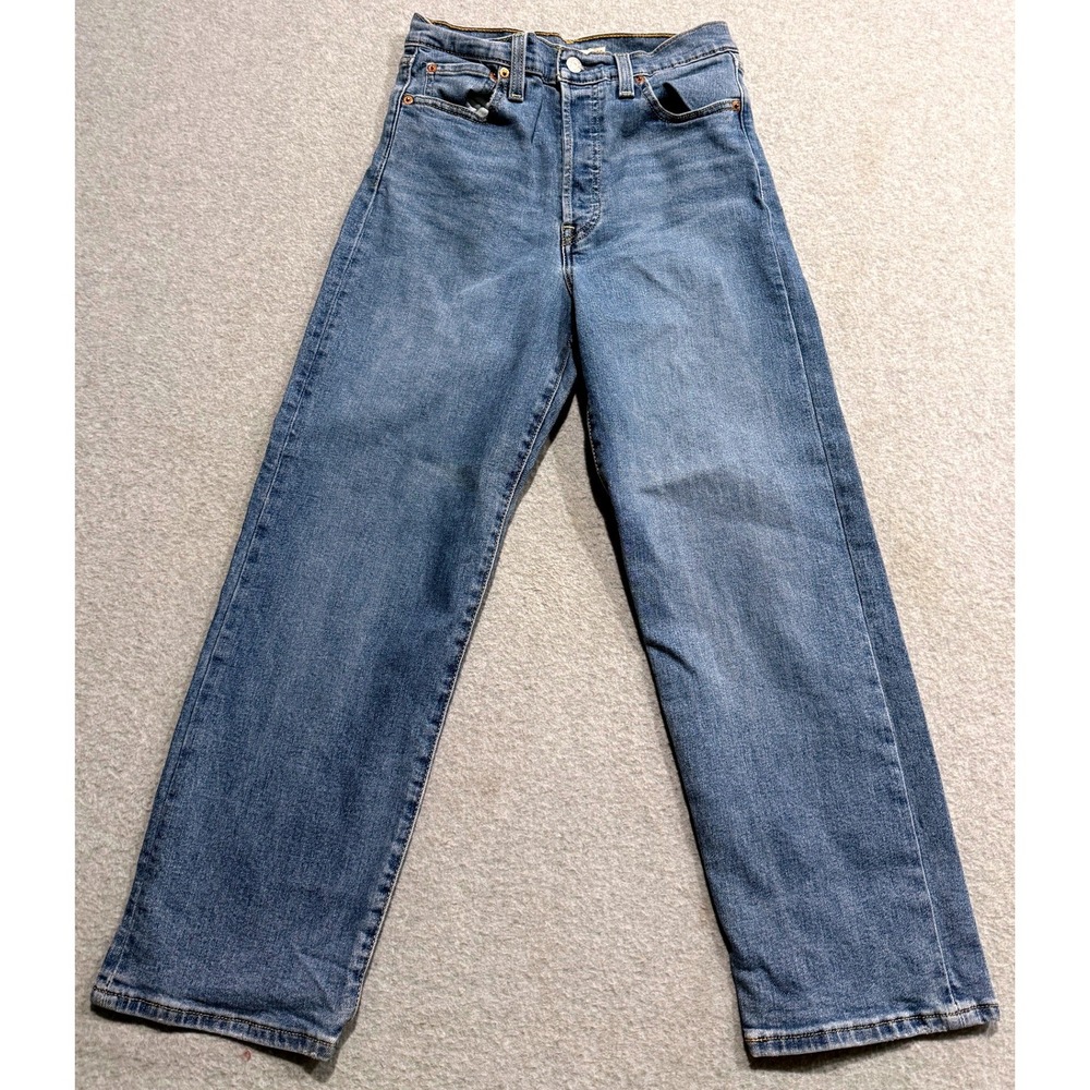 Levis Ribcage Straight Ankle Jeans Womens 28 Blue High Rise 72693-0121